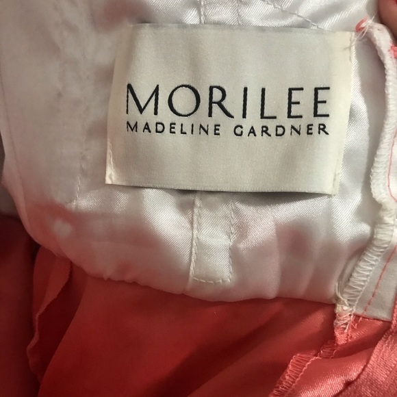 Morilee Madeline Gardner Coral Halter Prom Dress - Picture 2 of 3